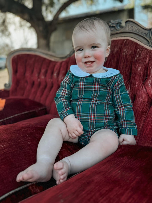 Picture Perfect Plaid | Boy's Romper | RTS Extras | PO 16