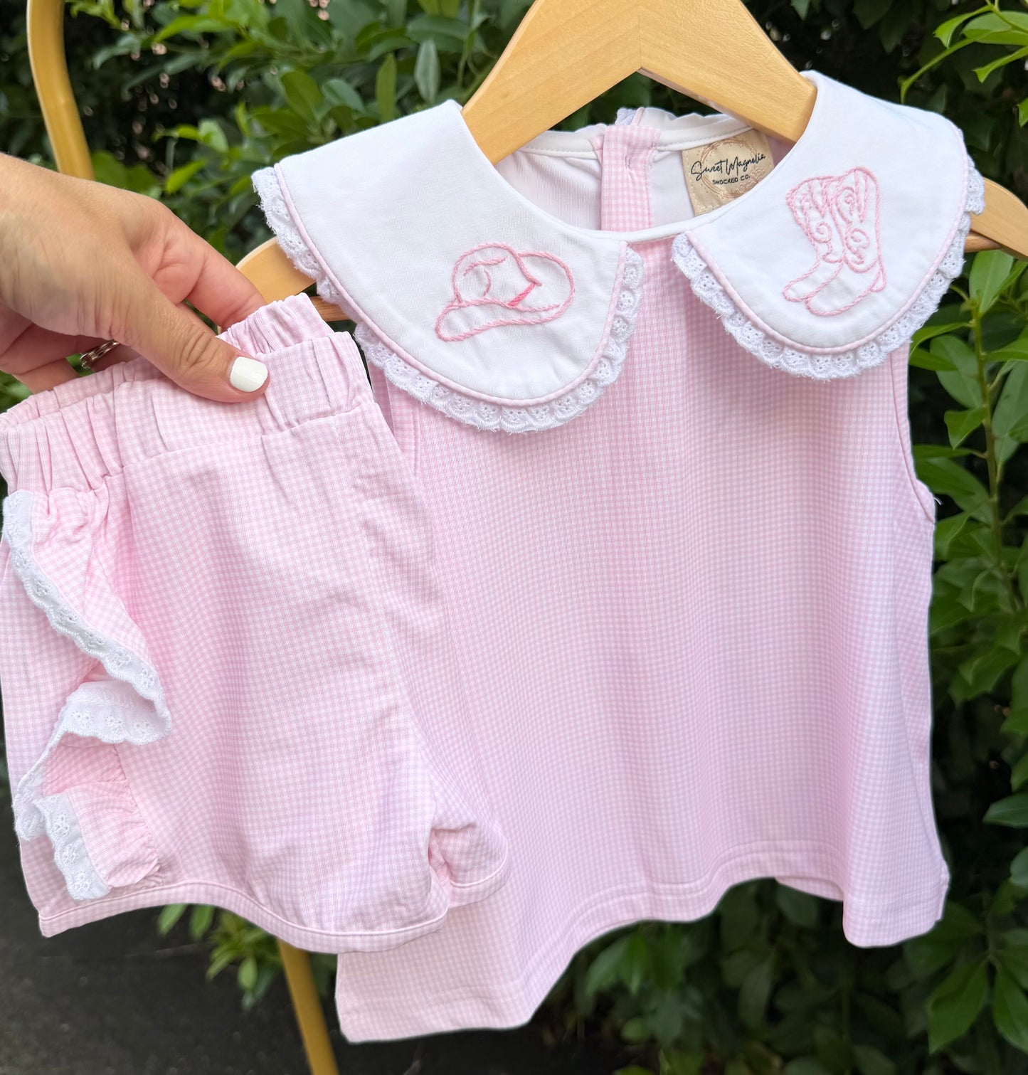 PO20 | Pink Saddles + Blue Skies | Girl Short Set | RTS Extras