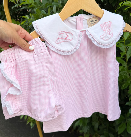 PO20 | Pink Saddles + Blue Skies | Girl Short Set | RTS Extras